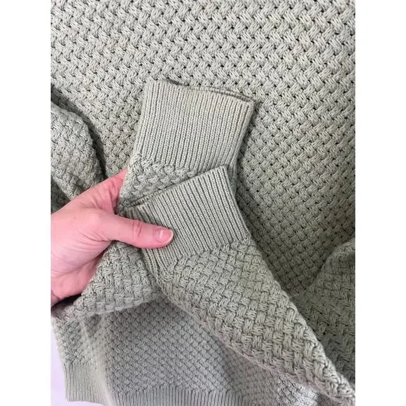 L.L. Bean Womens sz Small green knit weave sweater - Picture 6 of 7